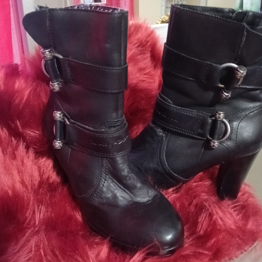 Harley Davidson Black Leather Women's Boots